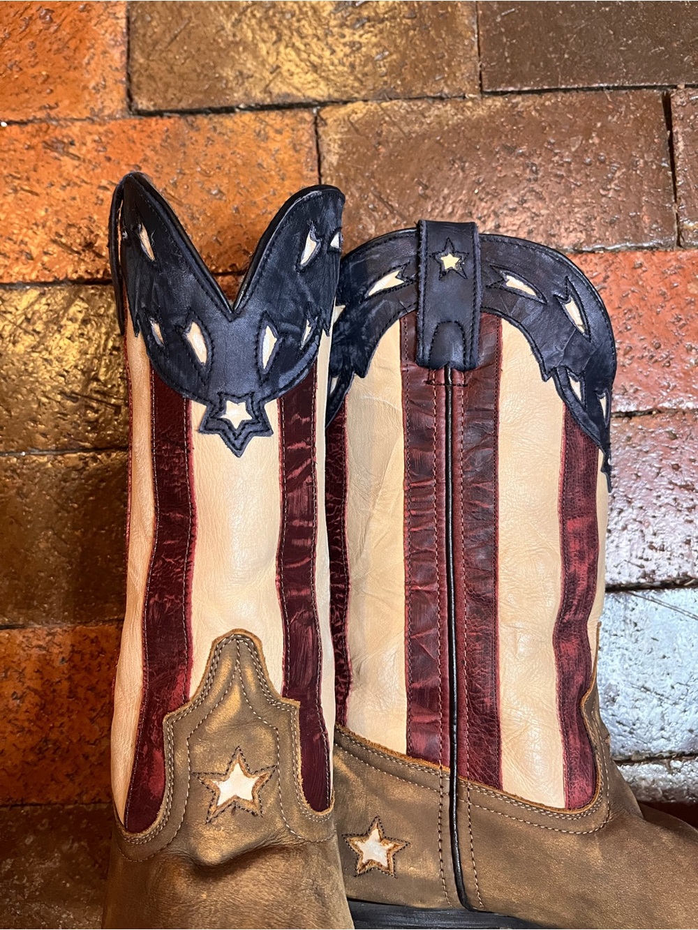 Laredo Women’s leather western boots Stars and Stripes size 10M patriotic - Picture 7 of 12